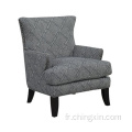 Fauteuil d&#39;accent armé en tissu bleu de la tête des ongles